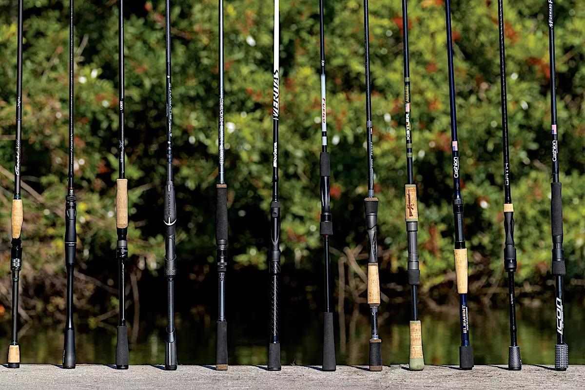 Cannes à lancer alignées.